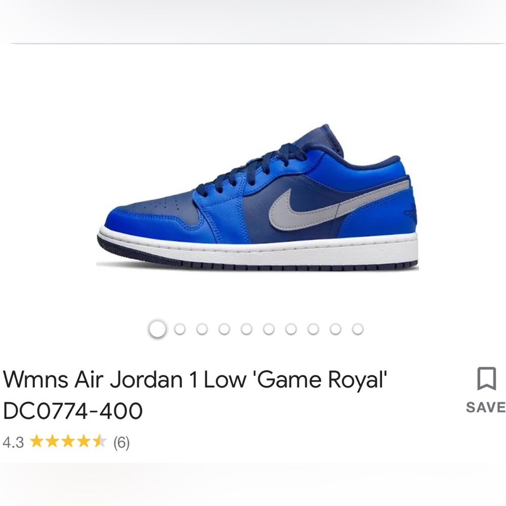 Womens size 7.5 Nike Jordan Air 1 Low “Game Royal